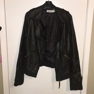 Black Monoreno PVC moto jacket (leather-look)